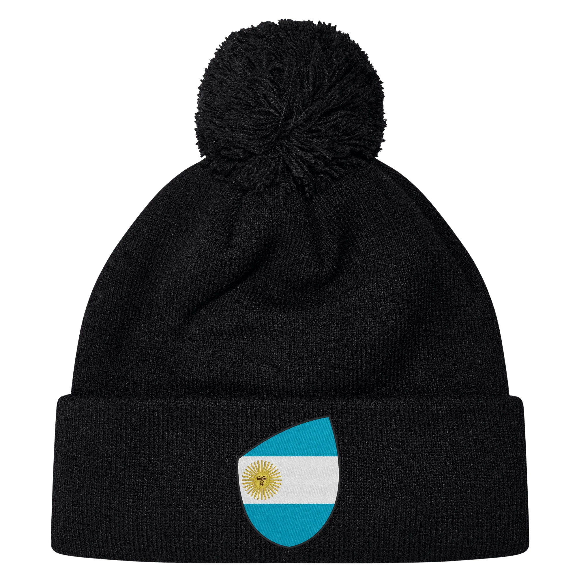 Argentina Shield Pom Pom Beanie - Image 3